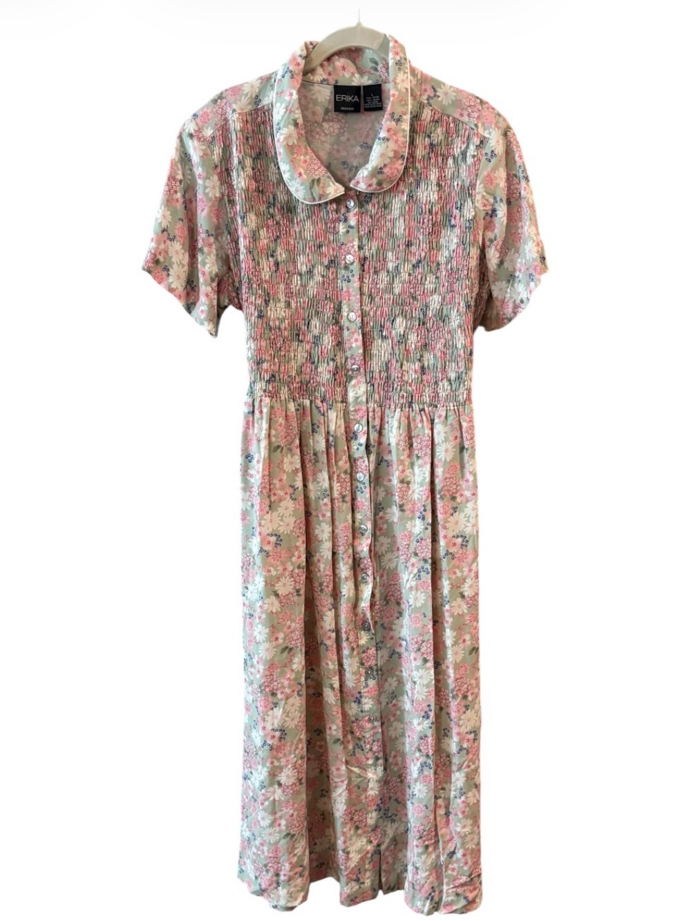 Erika  Vintage Romantic Coquette Cottagecore Floral Midi Dress – Large